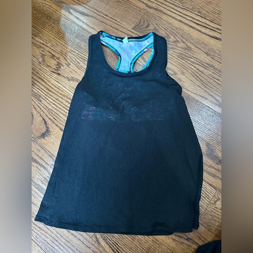 Black mesh racerback tank top size - kids medium